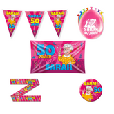 Sarah Verjaardag Versiering Pakket Roze